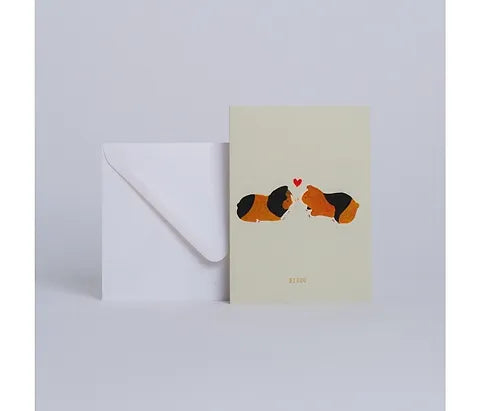 Carte Cochons d'Inde (Bisou)
