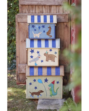 Coffres en raphia : les animaux en fête (3 tailles différentes)