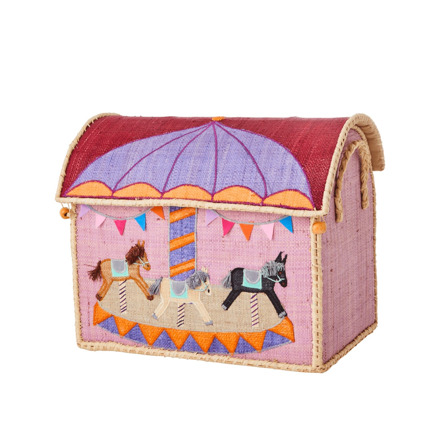 Coffres en raphia : le manège (3 tailles différentes)