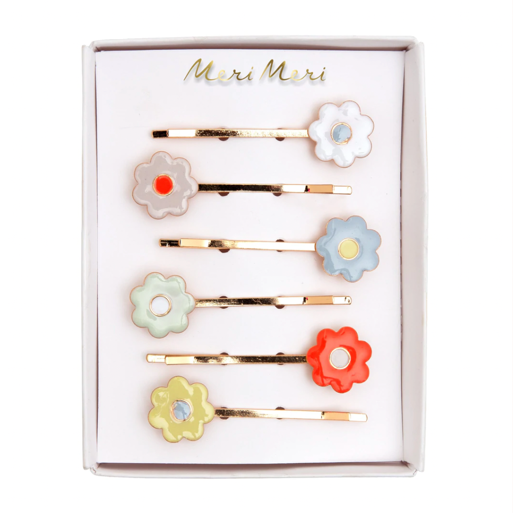 Lot de 6 barrettes Fleurs