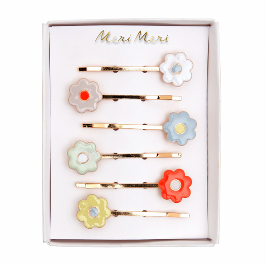 Lot de 6 barrettes Fleurs