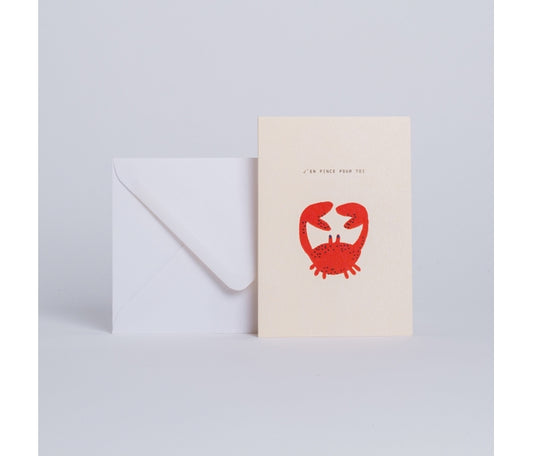 Carte Crabe (J'en pince pour toi)