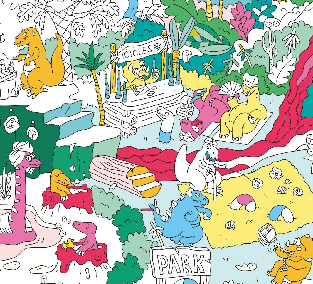 Poster à colorier Dinos